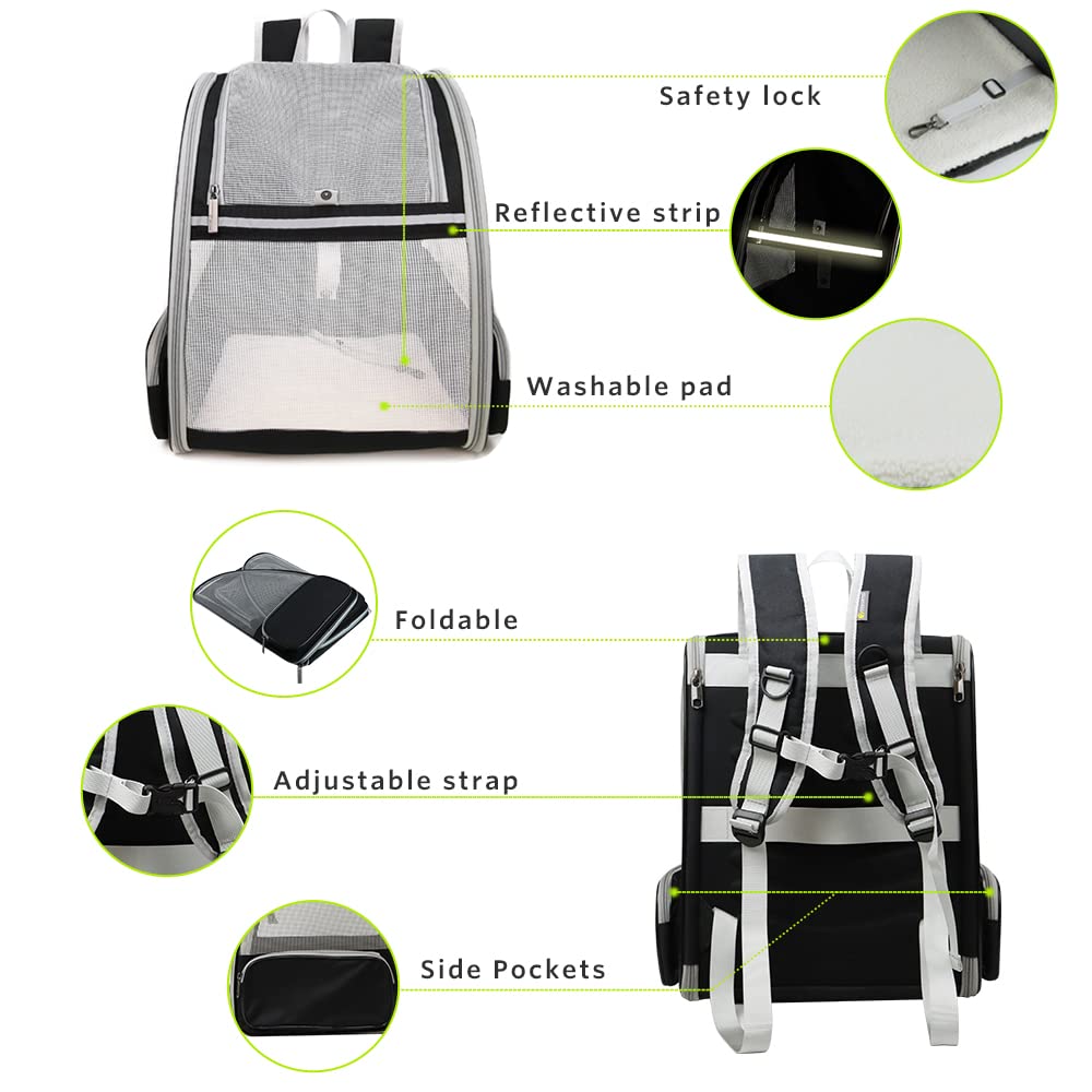 Texsens Pet Carrier Backpack – Black