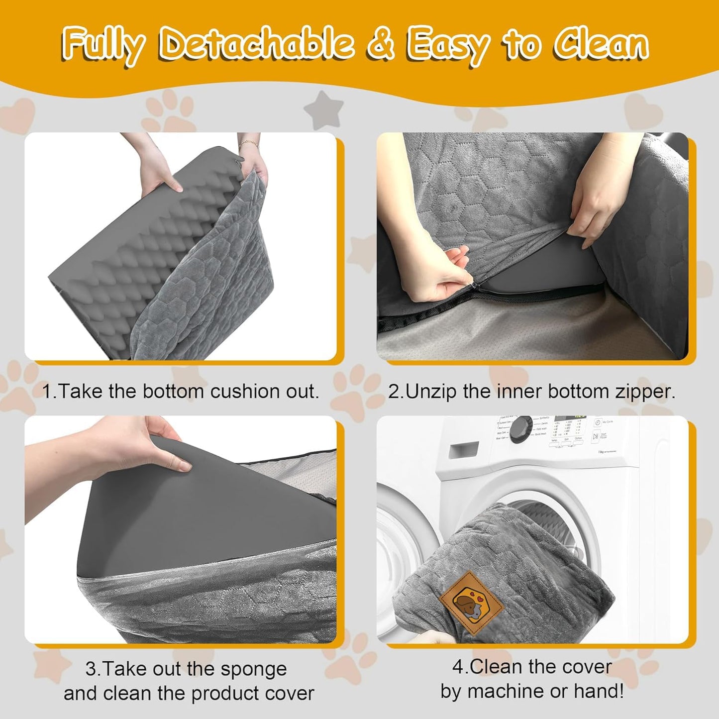 Dog Booster Seat with Storage Pockets – Gray