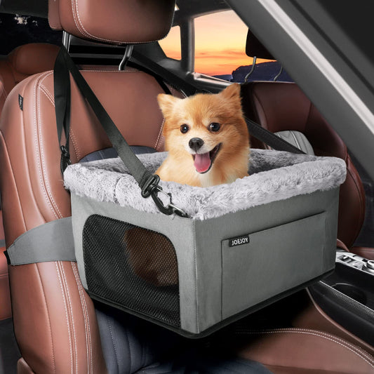 JOEJOY Puppy Car Seat with Cushion & Storage Pockets