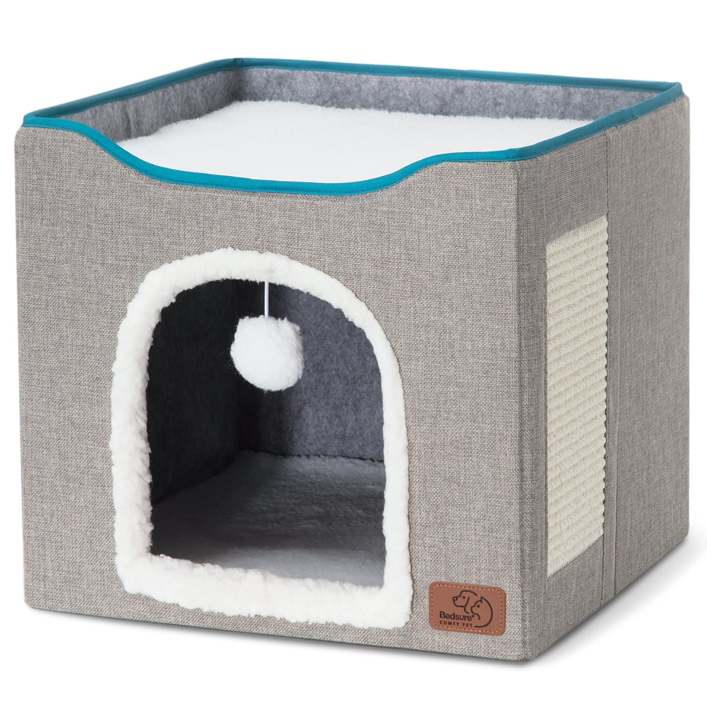 Bedsure Indoor Cat Hideaway Bed – Large, Grey